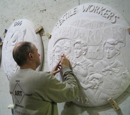 John Kindness designing the monument.