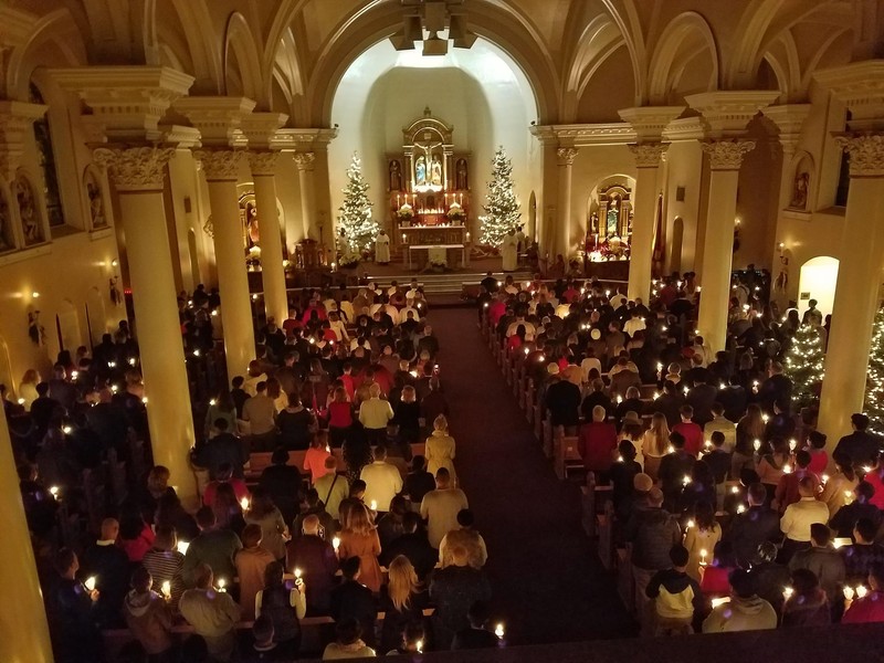 View of the interior during Christmas Mass in 2016. Photo: Saint Mary's Basilica