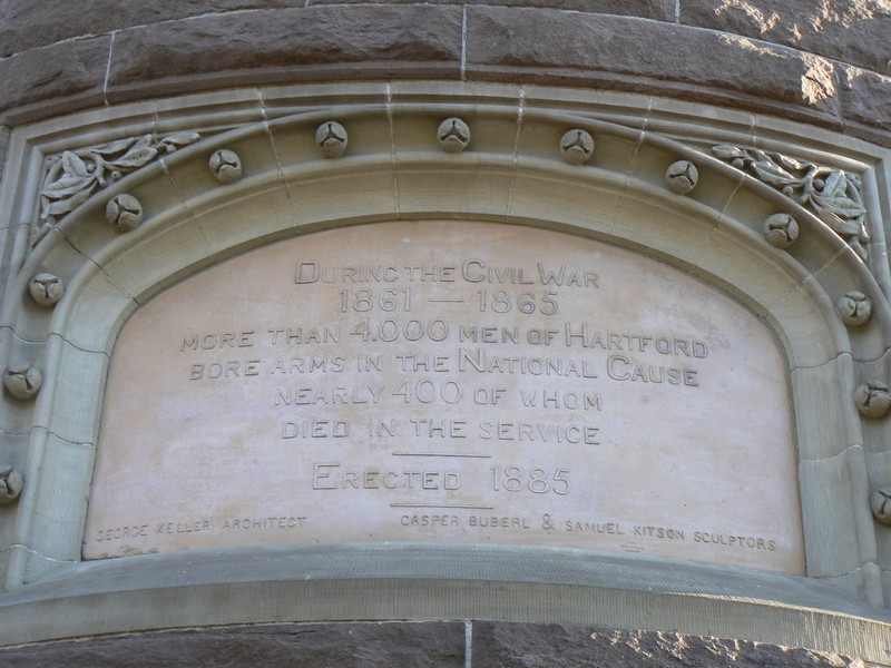 Inscription on the Southwest side of the West tower.