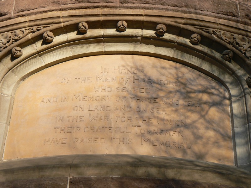 Inscription on the Southeast side of the East tower.