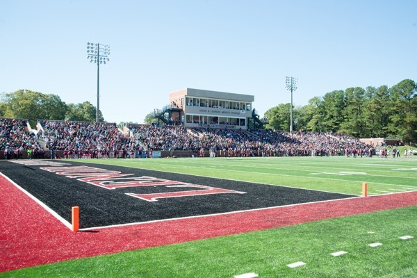 A view of the Helen & Leonard Moretz Stadium on game day