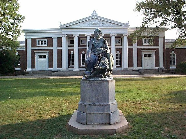 Homer Sculpture in front of Old Cabell Hall