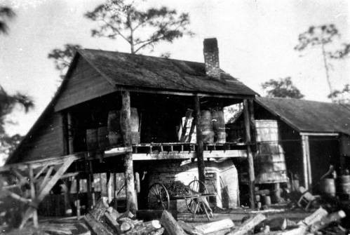 1900-1910 Turpentine manufacturing still in rural Manatee County.