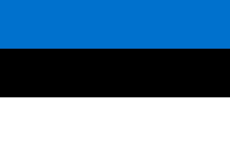 Estonia adopted this flag representing blue sky, Black soil, and white snow in 1918. While occupied by Nazi Germany (1941-1944) and the Soviet Union (1941-1990), Estonia flew a Soviet flag. Their historic flag and independence were restored in 1990.