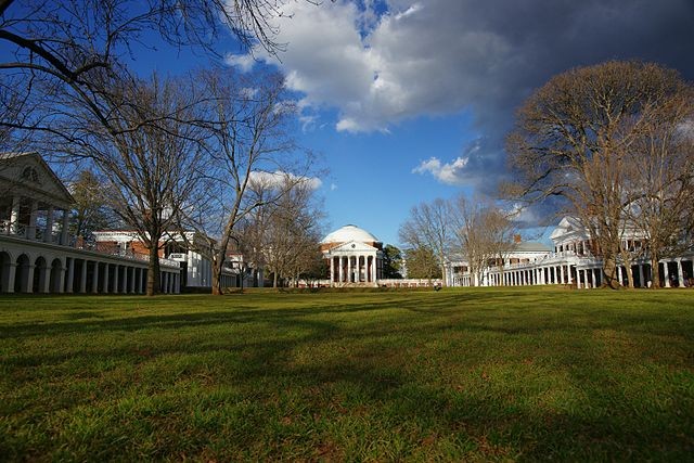 The Lawn at U.Va, looking north