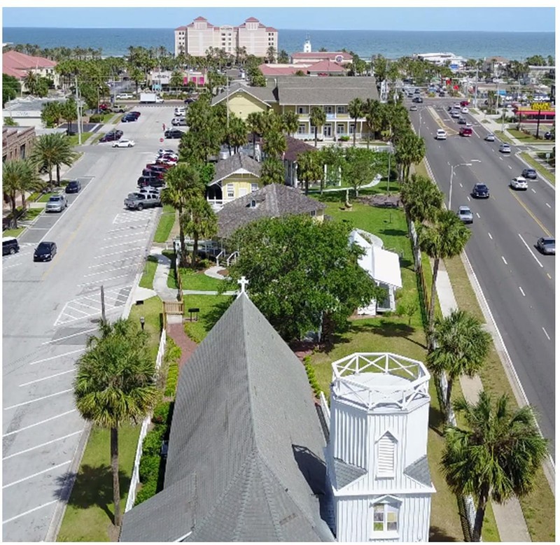 Aerial View of History Park from the Chapel to the Museum Building