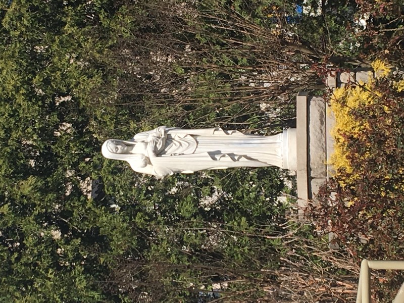 Statue of Mother Mary in the courtyard 