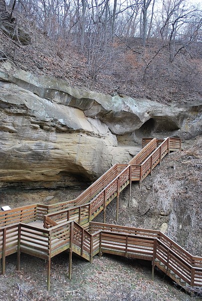 Stairs along the sandstone