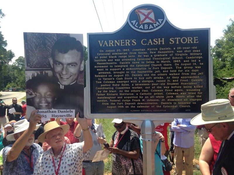 The marker was erected in 2015, during an annual walk of remembrance for Daniels. 