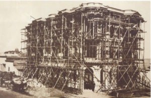 The building under construction in 1890. 