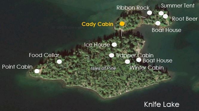 Cady Cabin location at Isle of Pines