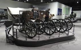 Exhibit in the Frontier Army Museum that shows the transportation and artillery used during that period.