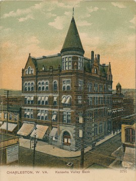 The second structure that housed the Kanawha Valley Bank along Kanawha Boulevard. 