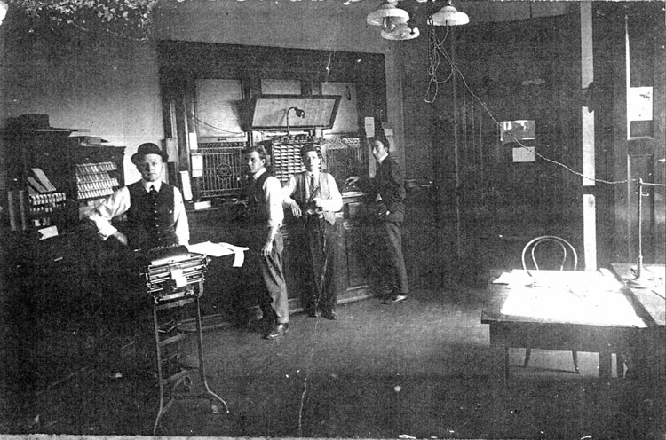 Clerks in ticket office at Tampa Union Station, ca. 1912. Courtesy of Rowe Architects.