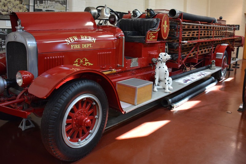 Historic fire engine on display in the museum