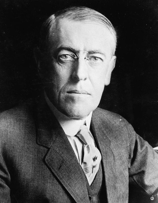 Woodrow Wilson served as president from 1913-1921. He earned a PhD in history and political science from Johns Hopkins. He enacted progressive pieces of legislation during his term and sought peace after World War I. Library of Congress.