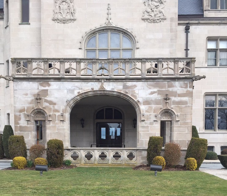 Porte-cochere on Ochre Court