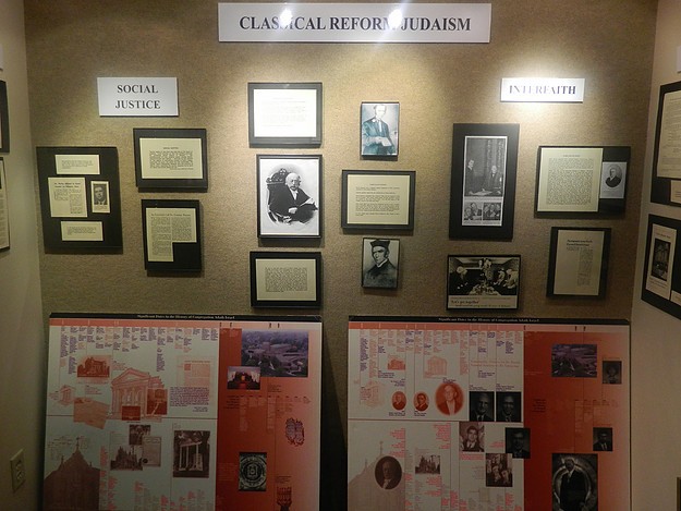 Archive museum exhibit on the history of Reform Judaism