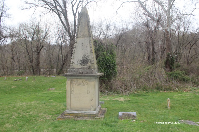 Dr. Bennett's 14-foot tall monument at Pioneer Cemetery.