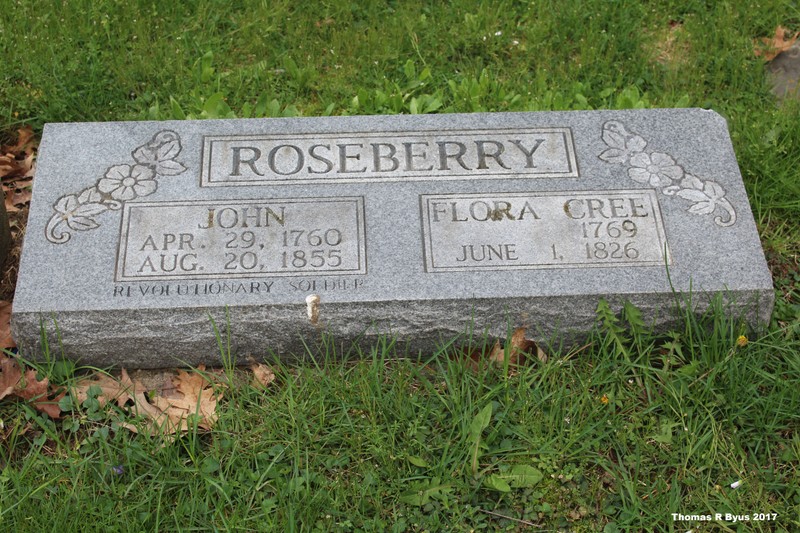 John Roseberry's updated grave marker at Pioneer Cemetery.