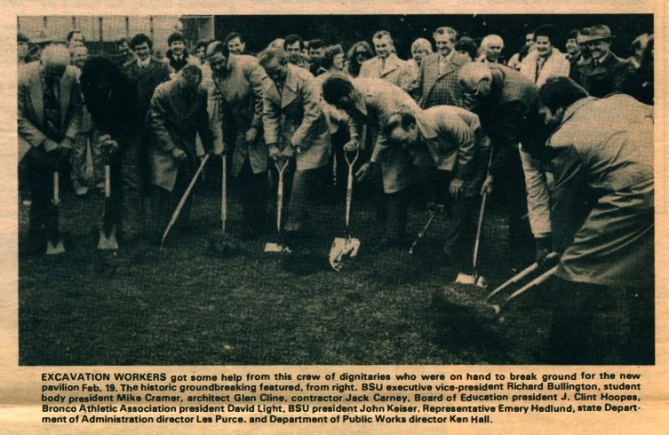 Breaking ground on February 19, 1980. Provided by BSU Special Collections.