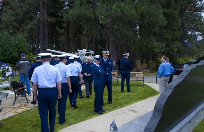 U.S. Coastguard members at the memorial dedication for Signalman 1st Class Douglas Munro, Sept. 27, 2012