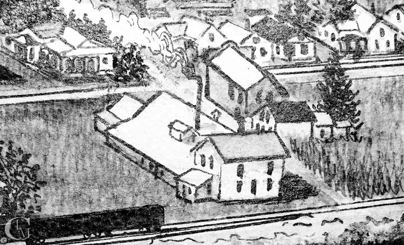 As depicted in a 1915 sketch of the town.