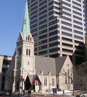 The last of five churches that once stood within a block of Monument Circle, Christ Church was completed prior to the Civil War. 