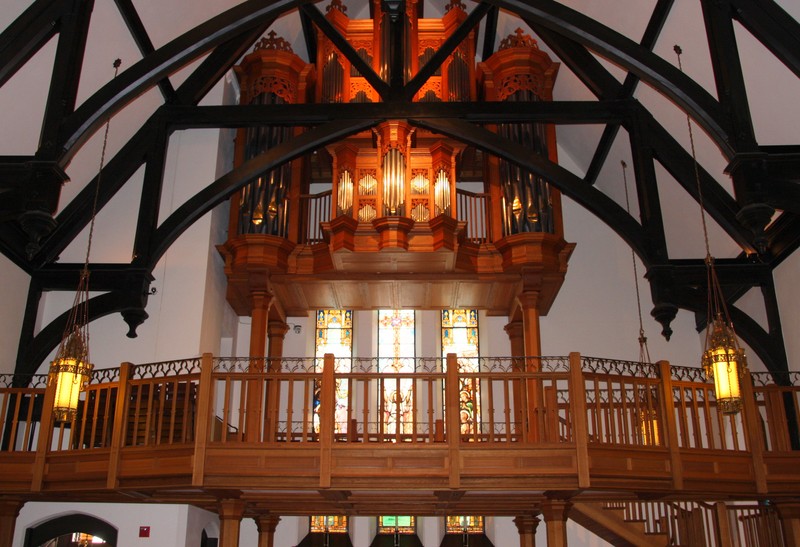 The organ loft on the cathedral's west side.  