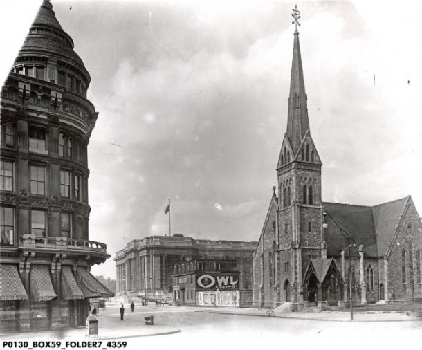 Christ Church Cathedral in 1905. Courtesy of the Indiana Historical Society, Bass Photo Company #4359