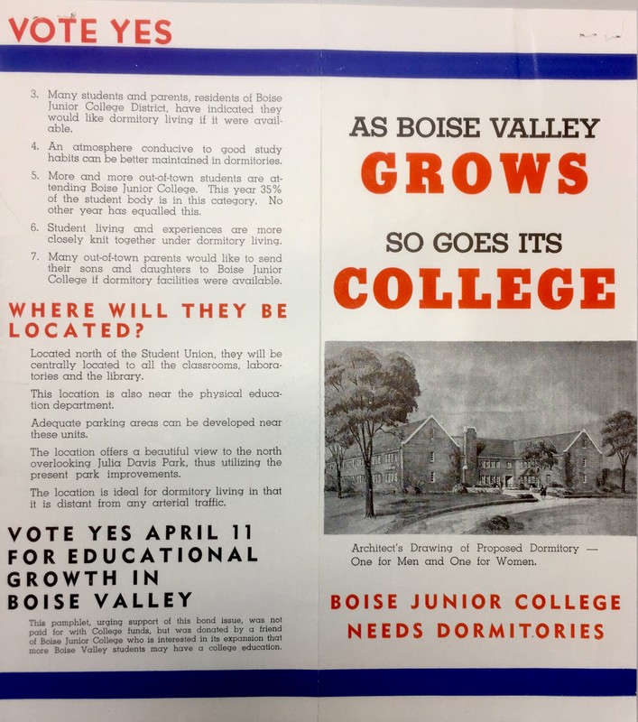 New Dormitory Proposal (1950) 
courtesy of Boise State Special Collections and Archives