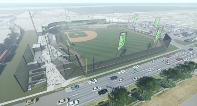 2019 rendering of the Marshall University baseball stadium