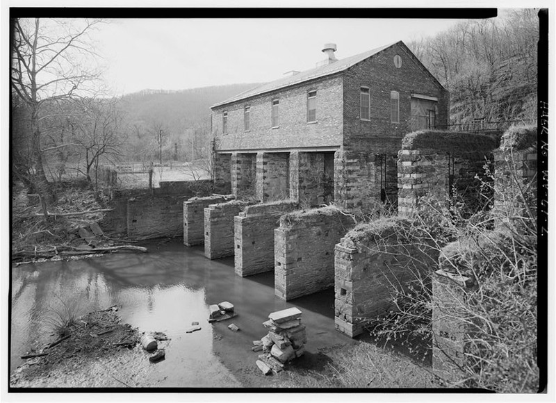 The power plant remains standing today as an example of early American industry and waterpower technology. Image obtained from the National Park Service.