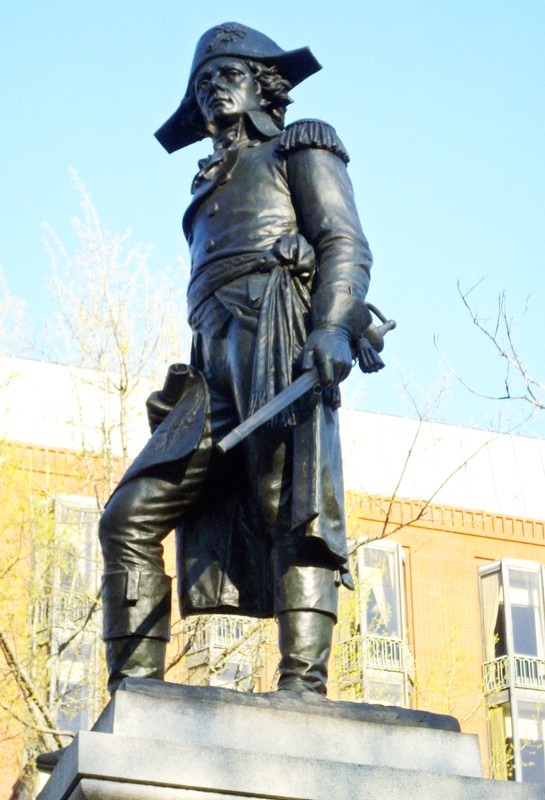 The statue of Thaddeus Kosciuszko in Lafayette Park.