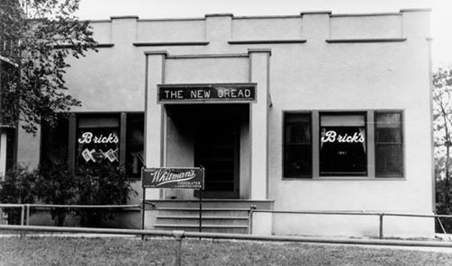 Brick's Cafe was located directly north of the Kansas Union in the area now occupied by the Union's parking garage.