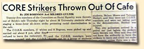 The campus newspaper reported that Lawrence police stood by while 15-20 white males physically removed the protesters from the restaurant. 