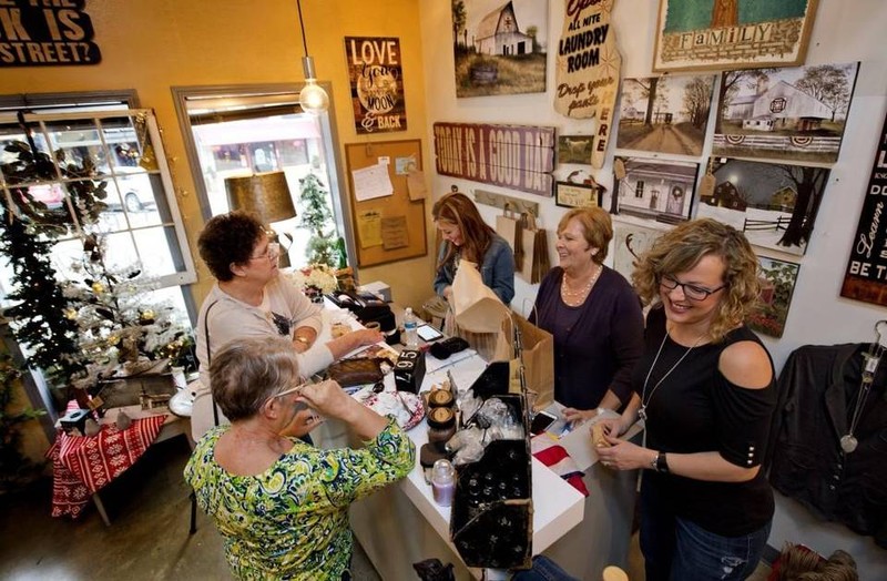 Inside of the building as it currently operates "Farm House Collections".