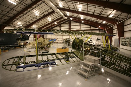 The museum includes two hangars, including one where they repair historic aircraft. 