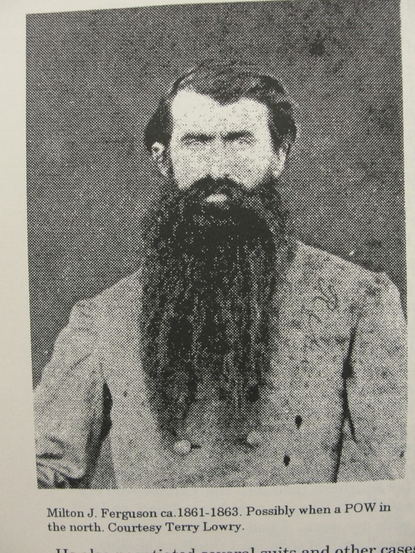 Colonel Milton Jameson Ferguson sometime between 1861-1863. Original picture courtesy of Terry Lowry; Online (scanned) picture courtesy of Melanie Long. Accessed online: https://www.findagrave.com/cgi-bin/fg.cgi?page=pv&GRid=25233342&PIpi=125087419