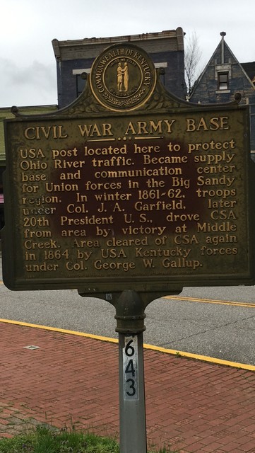 Close up of the marker, which was dedicated in 1964.