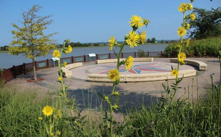 Compass rosette acting as a memoir of Lewis and Clark 