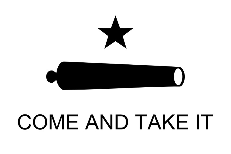 The "Come and Take it!" flag flown in the battle of Gonzales