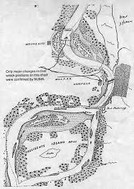 Map showing locations of sunken ships during the Battle of Memphis