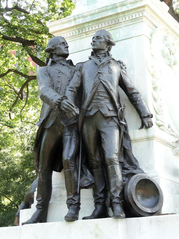 Comte de Rochambeau and the Chevalier du Portal, French army commanders who aided Lafayette in the American Revolution.