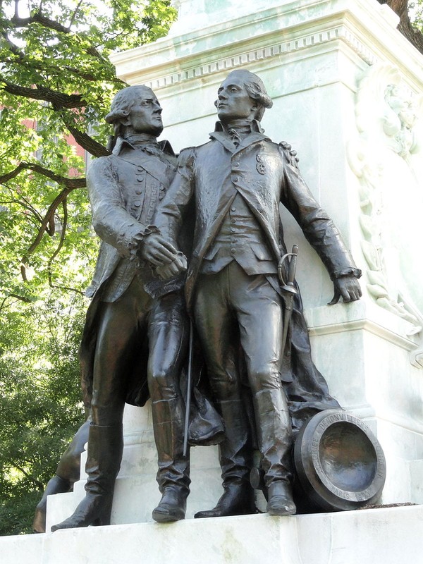 Comte de Rochambeau and the Chevalier du Portal, French army commanders who aided Lafayette in the American Revolution. 