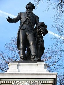 An up close look at the statue of the war hero.