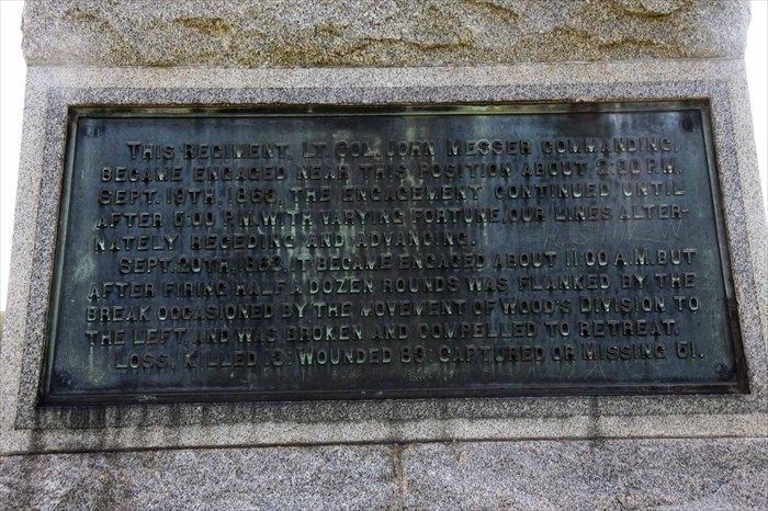 Plaque on monument