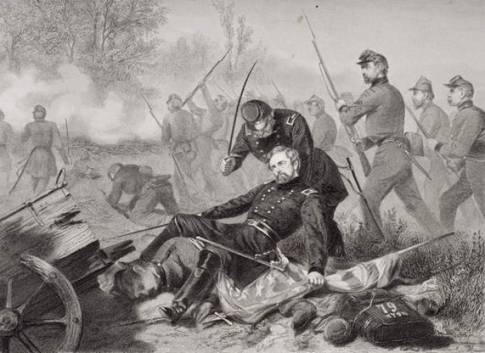 Death of General Stevens by Alonzo Chappel