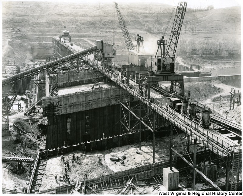 Construction of the Tygart Lake Dam in the 1930s