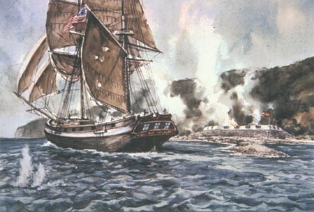 Artists's rendition of the Battle of San Diego Bay